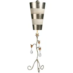 Tivoli Tischlampe mit 1 Licht, Silber und Cremefarbene Patina