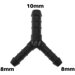 WamSter® Y Schlauchverbinder Pipe Connector reduziert 8mm 8mm 10mm Durchmesser