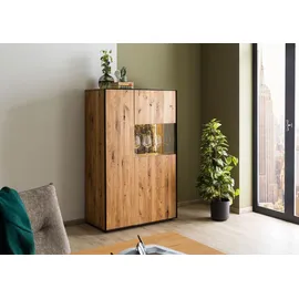 MASSIVMOEBEL24.DE Highboard 89 x 140 x 45 cm Wildeiche geölt / Beige