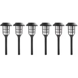 ETC Shop Solarlampe Garten Deko für Außen Erdspiess Solarlampen Balkonleuchten Laterne Solar mit Erdspieß, schwarz, Akku 6-8h, LED warmweiß, DxH