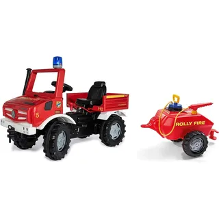 Rolly Toys Unimog Feuerwehr Edition 2020 (mit Anhänger Tretauto 3 ü 8 Jahre