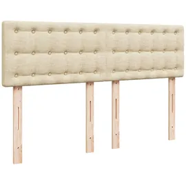 vidaXL Boxspringbett mit Matratze Creme 140x200 cm Stoff