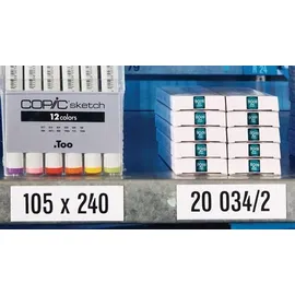 Magnetoplan Magnet-Etiketten, 100 mm Weiß | 15327 06