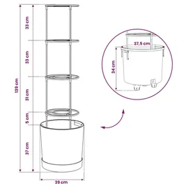 vidaXL Tomatenanbauer Naturo ECO Ø 39 x 139 cm braun