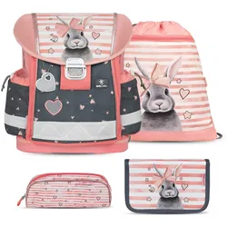 Rucksack Classy ergonomisches Schulranzen-Set 4-Teile "Little Bunnies"
