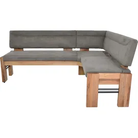 K+W Komfort & Wohnen "Floyd", grau (lightgrau 85, balkeneiche natur), H:90cm T:63cm, 520: Microfaser, 100% Polyester; 760: Microfaser, 100% Polyester, Sitzbänke, Eckbank, Stauraumbank, langer Schenkel rechts oder links in 2 Qualitäten