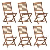 vidaXL Klappbare Gartenstühle 6 Stk. mit Kissen Massivholz Akazie