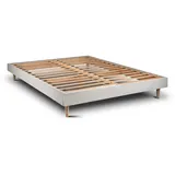 Lattenrost – Samtstoff – Bausatz zur Selbstmontage - 160x200 cm - Hellgrau