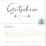 Things of Happiness Blanko Gutscheine zum Ausfüllen (50 Stück) | Set Gutscheinkarten | Geschenkgutschein für Nagelstudio, Friseur, Massage, Kosmetik, etc. (Punkte)