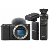 Sony Vlog-Kamera Alpha ZV-E10 + Bluetooth Griff GP-VPT2BT + ECM-W2BT Bluetooth-Mikrofon