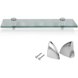 Vingo - Glasregal Wandregale mit Halterung Glasboden Badregal Bad Ablage Glasablage Regal Glas Badablage Glasscheibe Halterung Regale Milchglas