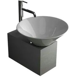 Alpenberger Keramik Waschbecken auf Edelstahlkasten|Keramik Waschschale mit Nanobeschichtung | Aufsatzwaschbecken Waschtisch Komplett Set Badezimmer