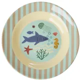 Rice Tiefer Teller Ocean Print 20 cm blau