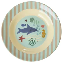 Rice Tiefer Teller Ocean Print 20 cm blau