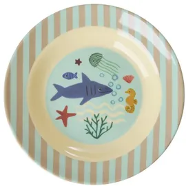 Rice Tiefer Teller Ocean Print 20 cm blau