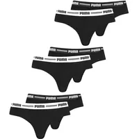 PUMA Damen Iconic Brazilian Briefs 603043001 6er Pack, Farbe:Schwarz, Wäschegröße:S, Artikel:-200 Black - S