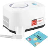 First Austria TZS First Austria Eismaschine mit Kompressor 1L, Joghurtbereiter, Ice Cream Maker, Joghurtmaschine, Eisbehälter, Display, selbstkühlend, inkl. Me... - weiß