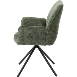 Mendler Esszimmerstuhl HWC-G67 Chenille grün