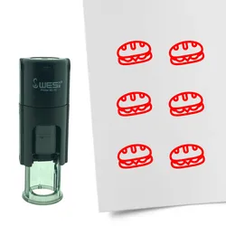CombiCraft Selbstfärbender Stempel 'Brötchen' in der Farbe Rot, Ø10mm