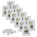 Close Up Bilderrahmen-Set 12 STK. 13x18 cm – Weiß Premium MDF-Rahmen, bruchsichere Acrylglas-Scheibe mit Passepartout, Collage
