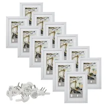 Close Up Bilderrahmen-Set 12 STK. 13x18 cm – Weiß Premium MDF-Rahmen, bruchsichere Acrylglas-Scheibe mit Passepartout, Collage