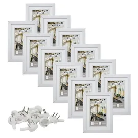 Close Up Bilderrahmen-Set 12 STK. 13x18 cm – Weiß Premium MDF-Rahmen, bruchsichere Acrylglas-Scheibe mit Passepartout, Collage
