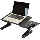 Laptop-Ständer, Betttisch für Laptop, mit klappbaren Füßen und 360° verstellbarem Winkel, kompakte Größe und leicht zu transportieren (schwarz)