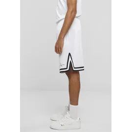 Karl Kani Stoffhose KARL KANI "Karl Kani Herren Signature Mesh Shorts", Herren, Gr. XXL, US-Größen, weiß (weiß, schwarz), 100% Polyester, loose fit, Hosen Stoffhose