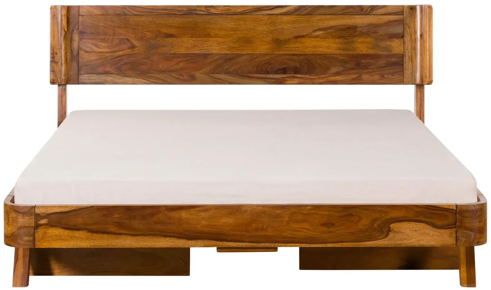 Bett mit Schublade Sheesham 180x200x98 hellbraun lackiert MAILAND #145