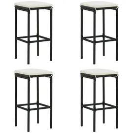 vidaXL 5-tlg. Gartenbar-Set mit Kissen Poly Rattan Schwarz