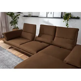 W.Schillig Eckcouch Mikrofaser 3-Sitzer Braun