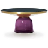 Tisch Bell Table ClassiCon Tischfuß Glas violett weiß, Designer Sebastian Herkner, 36 cm