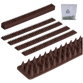 Relaxdays Vogelabwehr Spikes Kunststoff, braun