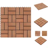 Fußböden & Teppichböden - Living 22 Stk. Terrassenfliesen 30 X 30 Cm 2 Qm Wpc Teakholzfarbe