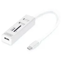 Digitus OTG USB 2.0 Type-C 3-Port Hub mit Kartenleser