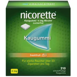 nicorette Kaugummi 4mg freshfruit zur Rauchentwöhnung 210 St