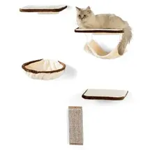 Silvio Design Katzen Kletterwand 6-teilig beige-braun