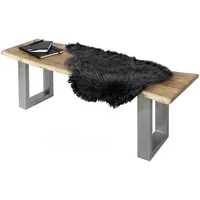 Loreno® SAM Sitzbank, Beige, Holz, Echtholz,Akazie, Rechteckig,Rechteckig, U-Form, 140x47x42