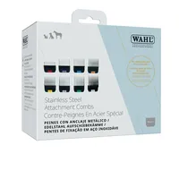 MOSER Wahl 1247-7440 Farbkodierte Edelstahl-Aufsteckkämme in Einer Aufbewahrungsbox3 mm, 6 mm, 10 mm, 13 mm, 16 mm, 19 mm, 22 mm, 25 mm