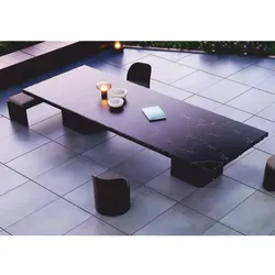 Casa Padrino Luxus Garten Esstisch Schwarz / Dunkelbraun 330 cm - Hotel & Garten Möbel