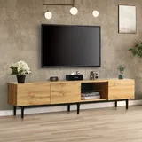 Merax Fernsehschrank mit LED Fernsehtisch TV Lowboard TV Kommode TV Lowboard Holz 175x31x41cm TV Bank TV lowboard Fernseher Tisch TV Möbel TV Kommode