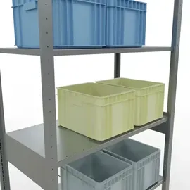 Schulte Lagertechnik Fachbodenregal Stahl 2500 x 1000 x 500 mm verzinkt 6 Fachböden