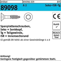 F. REYHER Nchfg. GmbH & Co. KG ART 89098 Seko CE A 2 6 x 200 -T25 Teilgewinde A 2 S