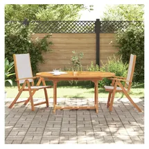 vidaXL Gartenstühle 2 Stk. Klappbar Massivholz Akazie und Textilene