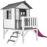 Axi Spielhaus Lodge XL Weiß mit Rutsche Lila