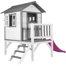 Axi Spielhaus Lodge XL Weiß mit Rutsche Lila