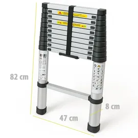 EAXUS Teleskopleiter 3,2 m 11 Sprossen