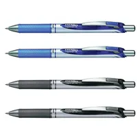Pentel Gelschreiber schwarz, blau 0,35 mm, Schreibfarbe: farbsortiert, 4 St.