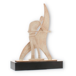 Pokal Zamakfigur Flame Billiardspieler gold-weiß auf schwarzem Holzsockel 26,7cm