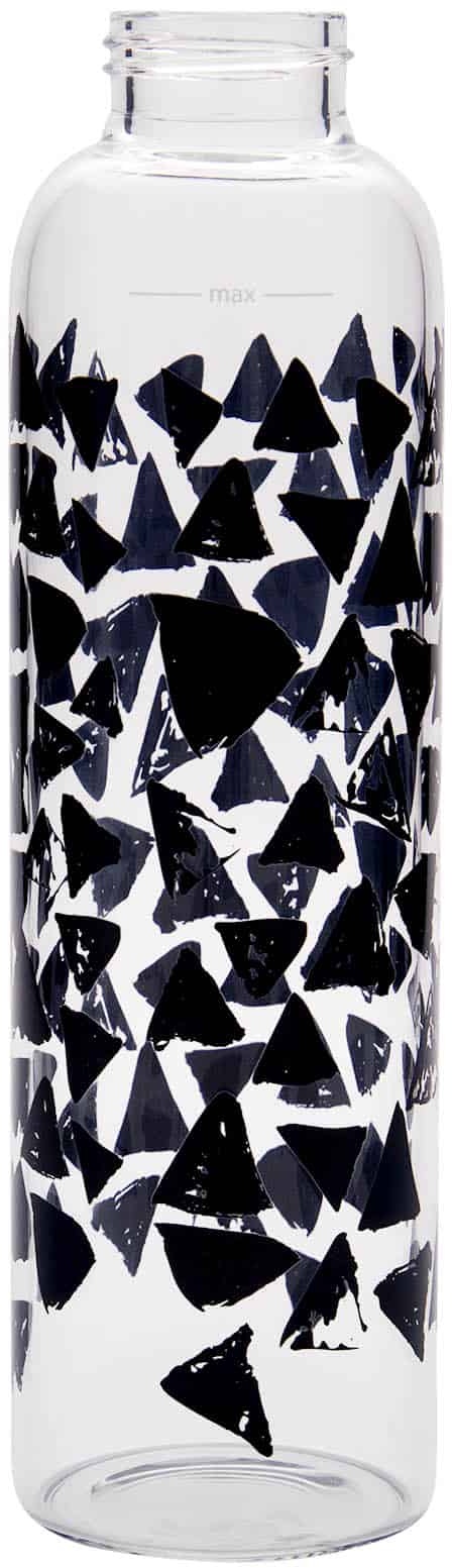Drinkfles 'Perseus', 500 ml, motief: Zwarte driehoeken, monding: schroefsluiting